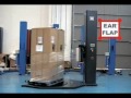 Videos semi automatische draaitafelwikkelaar, voorzijde of 90 graden gedraaid beladen met een pompwagen 600TP